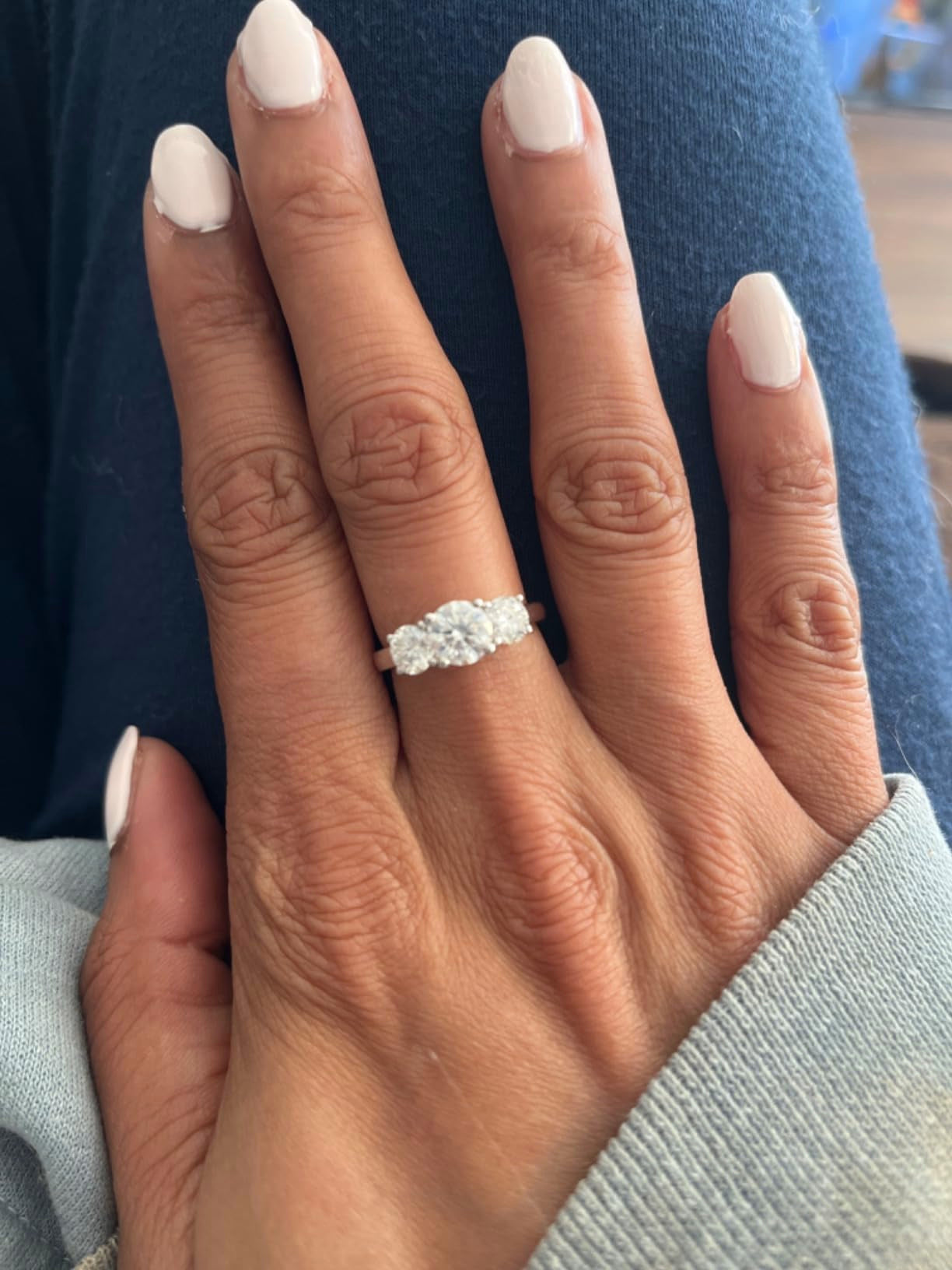 Amara Drie-Stenen Moissaniet Ring