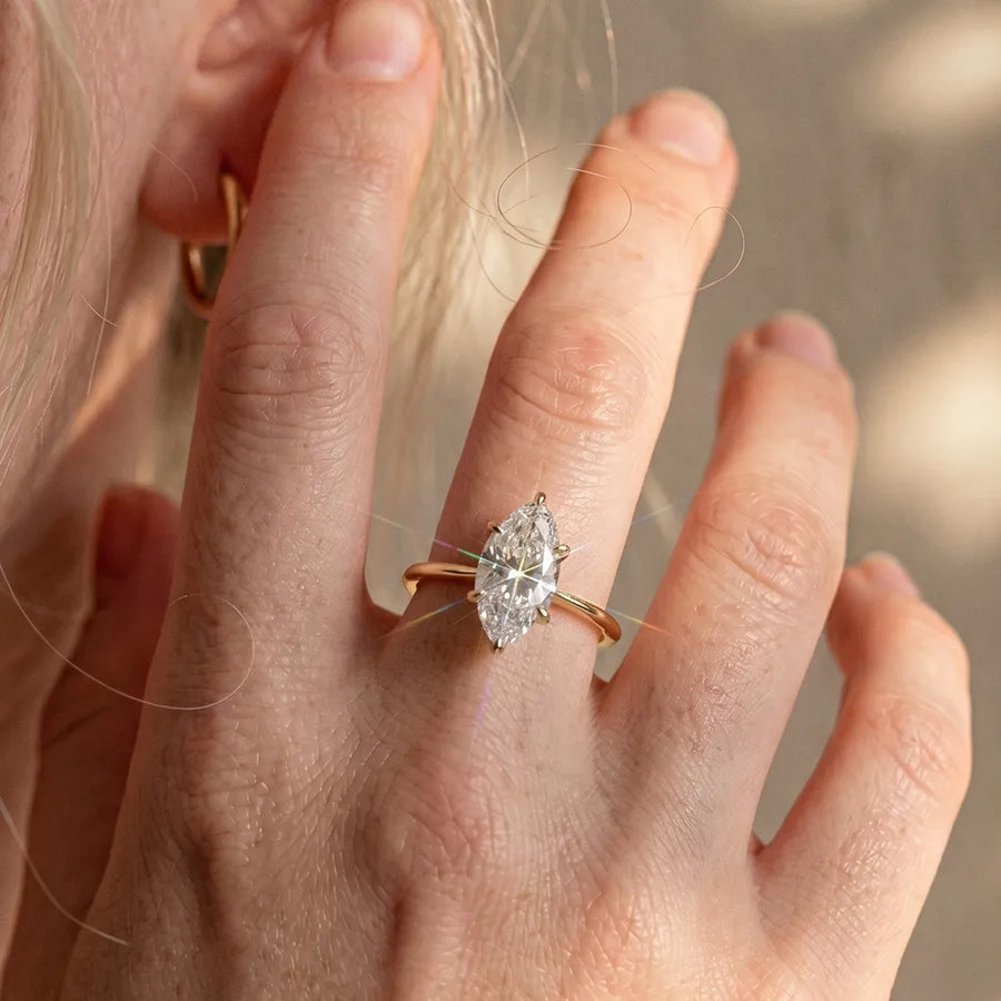 Δαχτυλίδι Marquise Moissanite