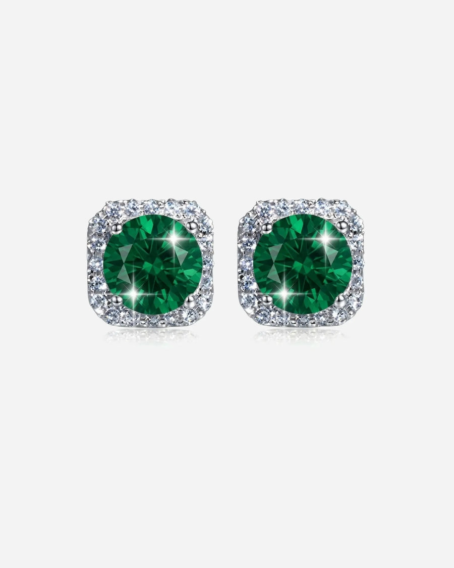 Groene Emerald Moissaniet Oorbellen