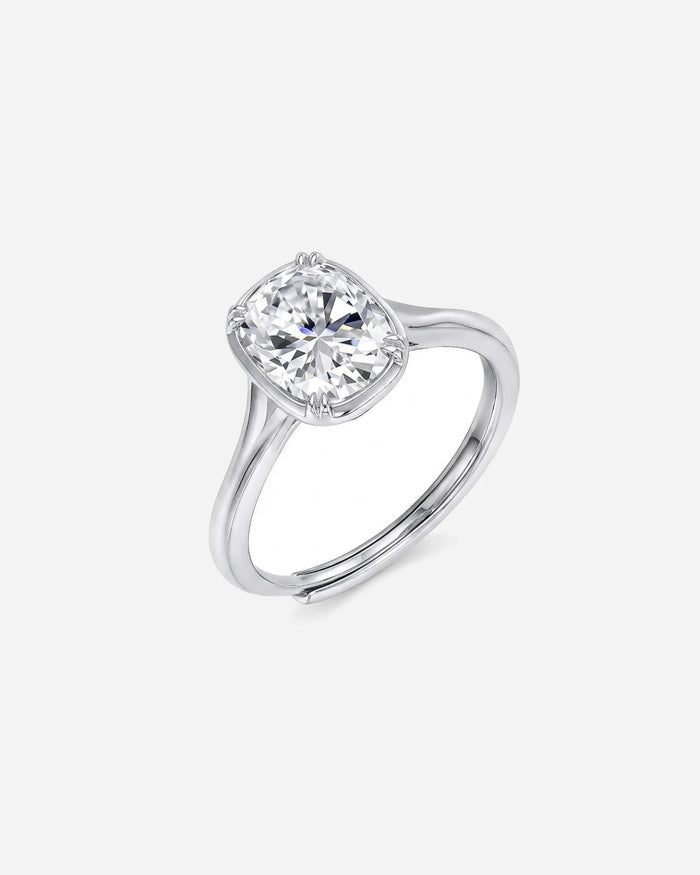 Rechthoekige Moissaniet Ring 3CT