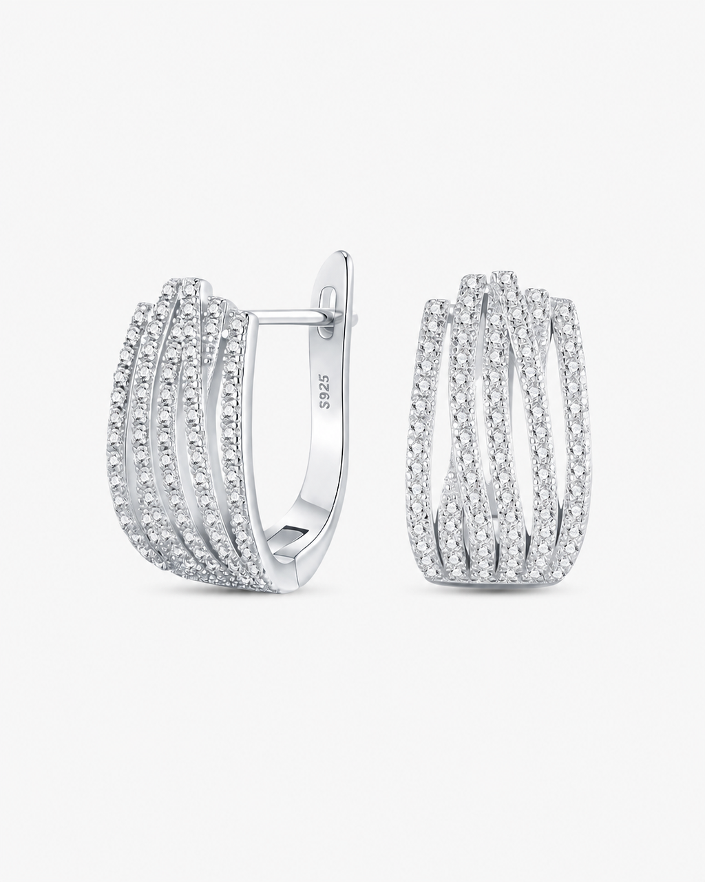 VANLARA Aurea 1MM VVS moissanite U shaped hoop earrings main image