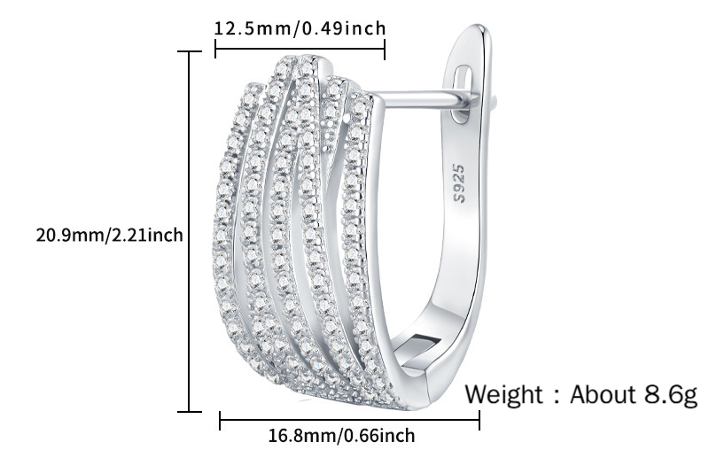 VANLARA Aurea U shaped hoop earrings size and weight details