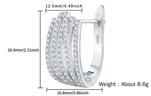 VANLARA Aurea U shaped hoop earrings size and weight details