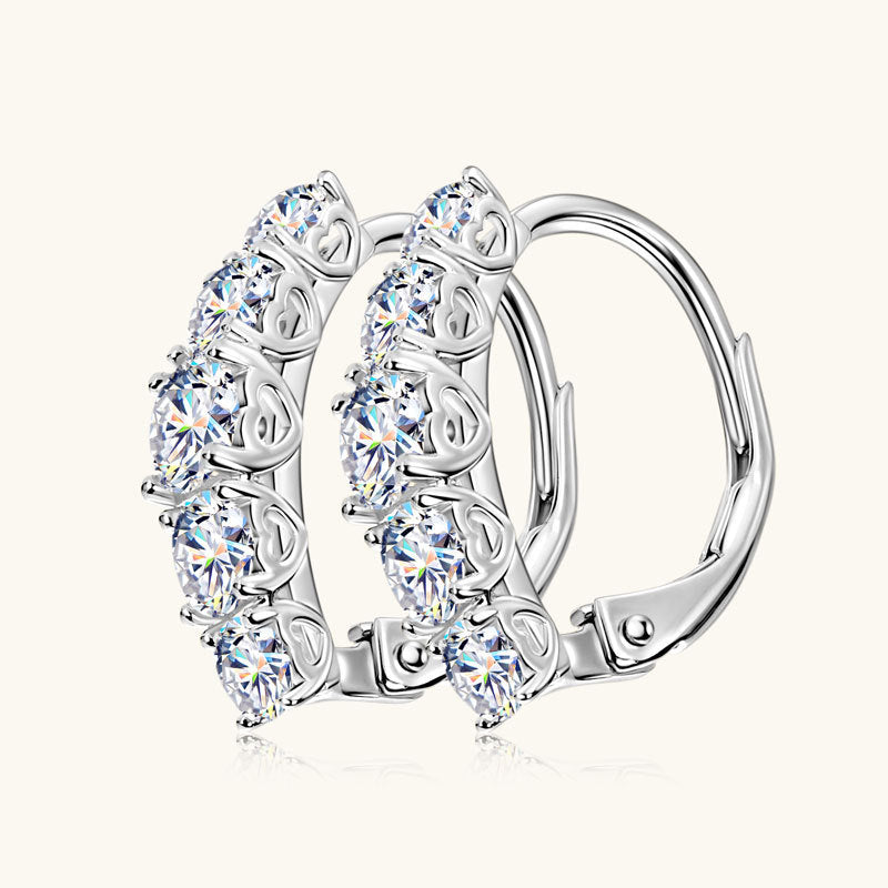 VANLARA Coeur 1.8CT VVS moissanite heart hoop earrings product angle