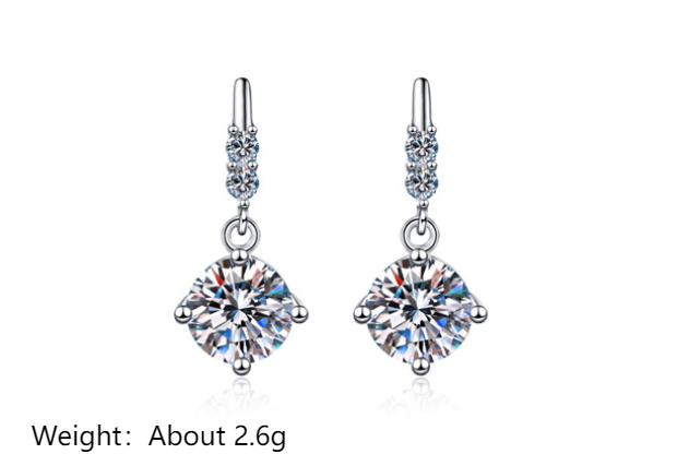 VANLARA Nova moissanite drop stud earrings size and weight details