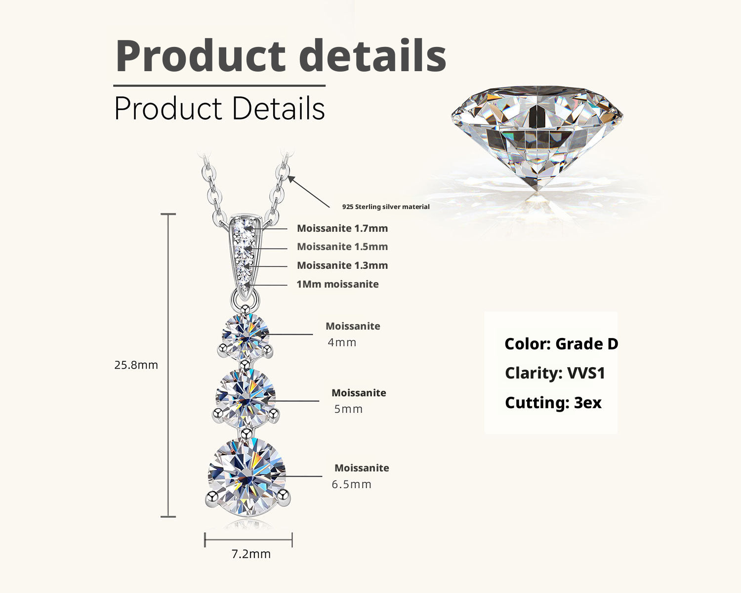 VANLARA Trio necklace specifications